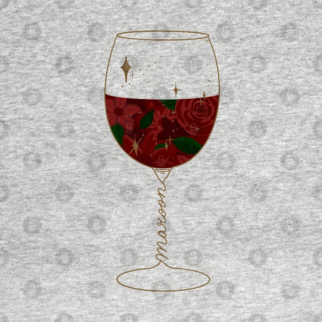 Maroon Wine Glass by CMORRISON12345